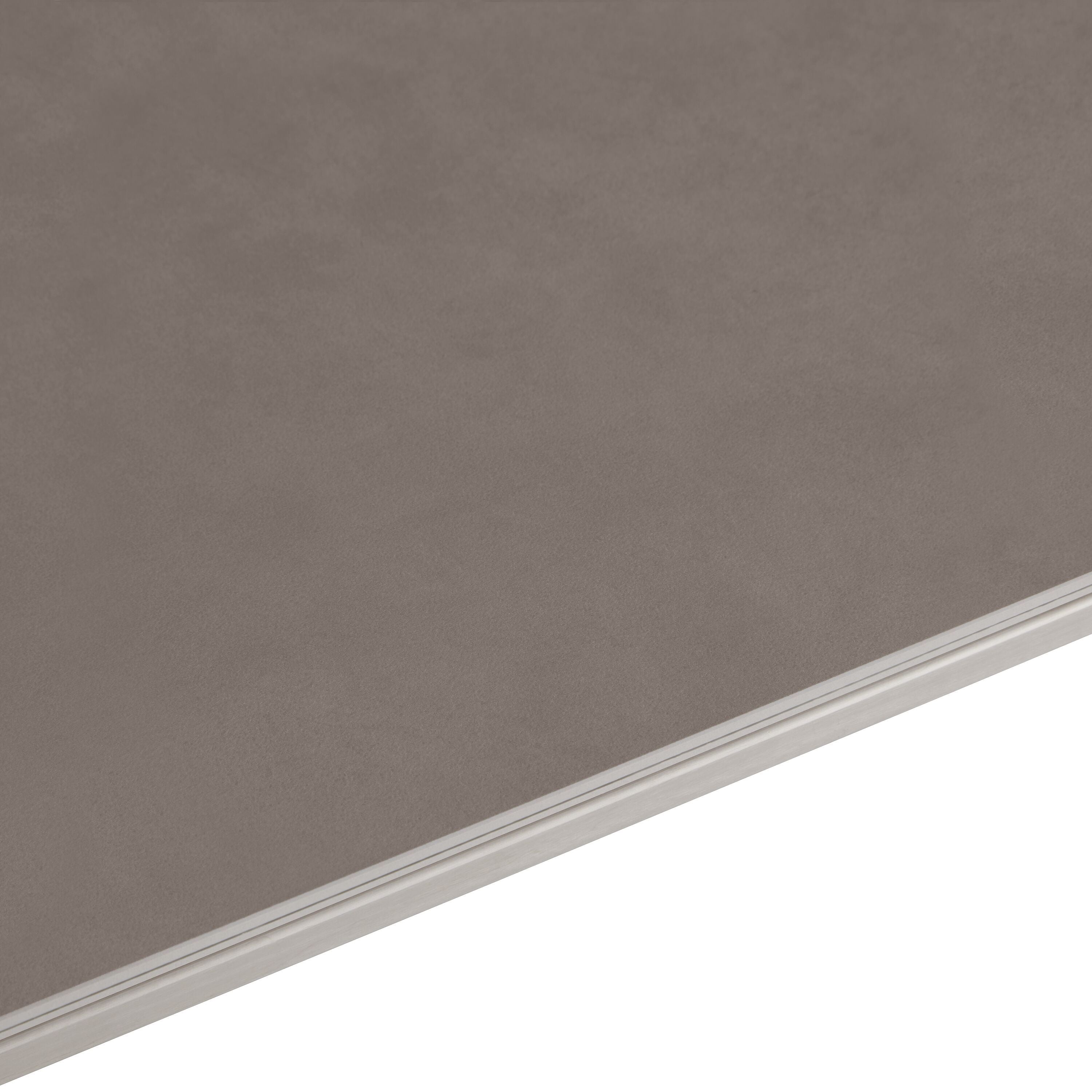AVEA Salontisch - Beton hell / Edelstahl / B: 120.0 cm x T: 70.0 cm x H: 43.6 cm