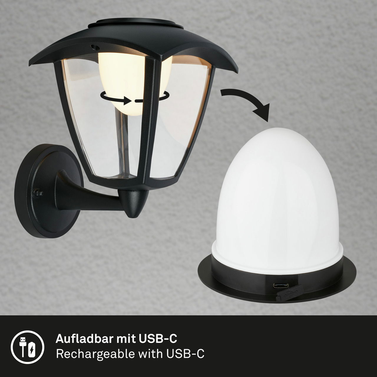 Briloner Akku-Außenwandleuchte