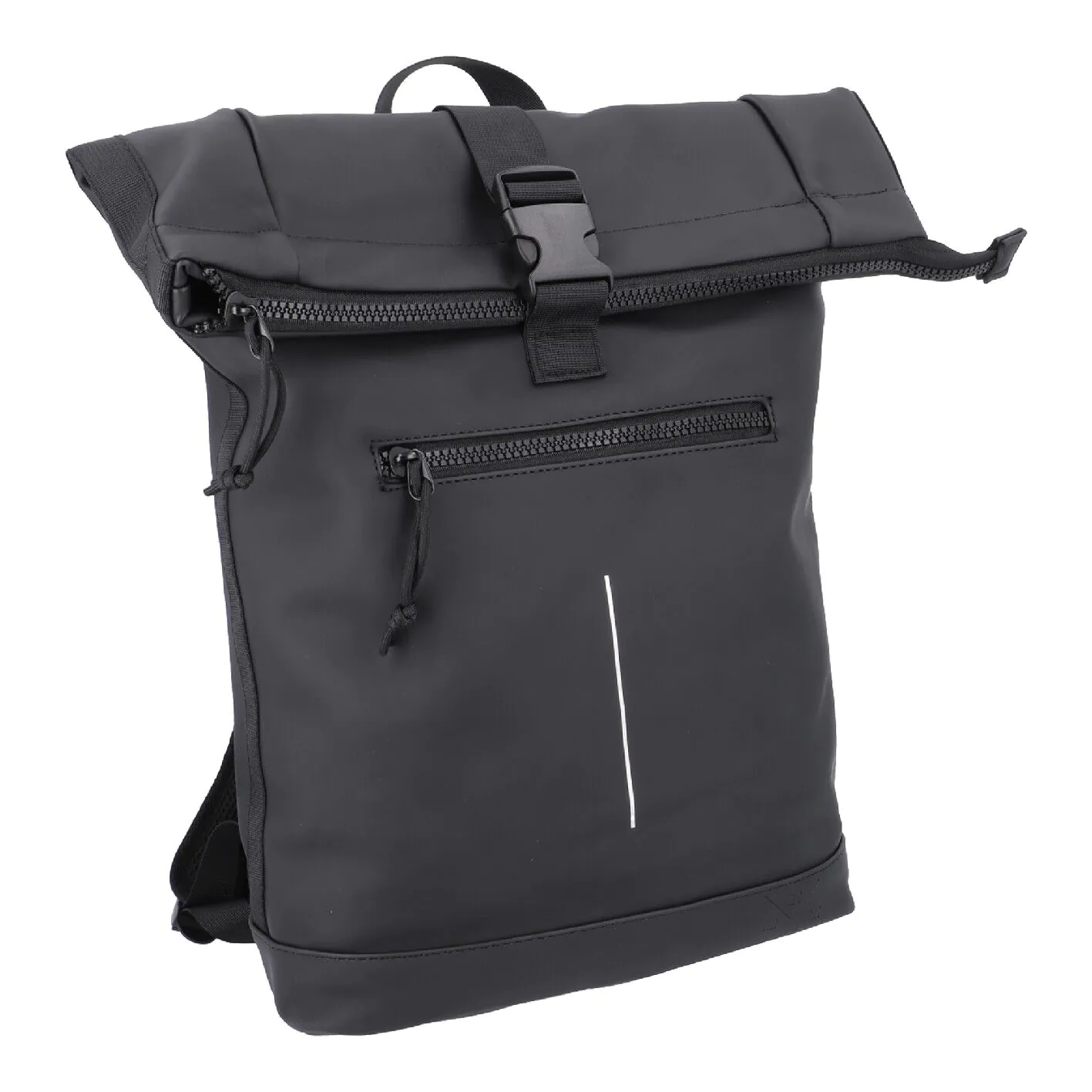 Rucksack Rolltop mit Reflektor, schwarz, 16 Liter