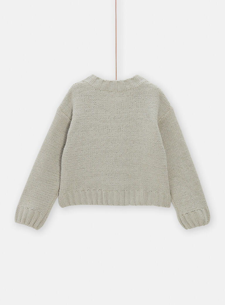 Cardigan kaki clair à boutons pour fille