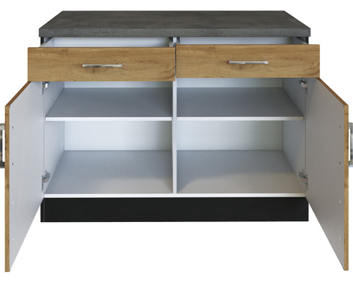 Held Furniture Onderkast met draaideur Sorrento BxDxH 100x60x86 cm Licht Eiken Mat Plat verpakt Omkeerbaar Scharnier (links of rechts te monteren)