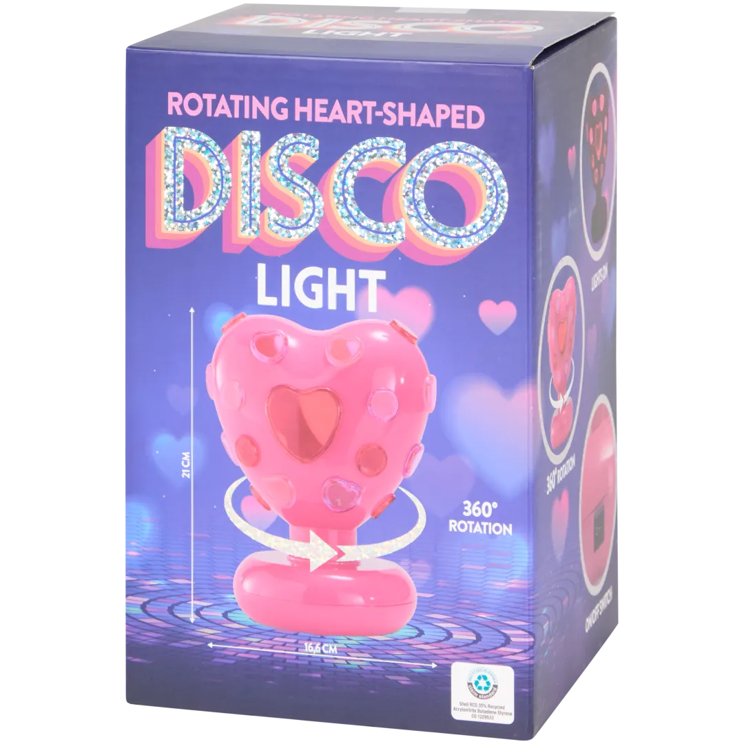 Lampe disco en forme de cœur
