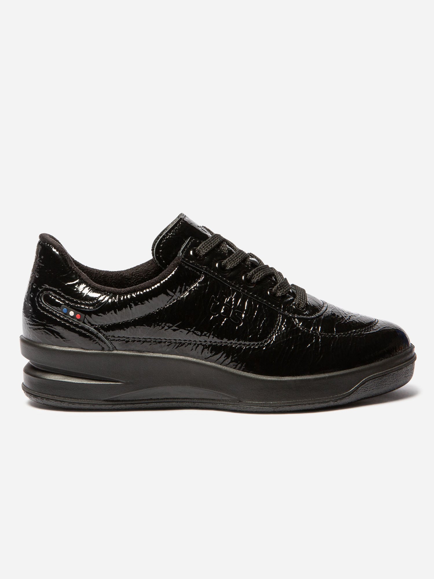 Baskets Femme Fabriquées En France Cuir Vernis Noir