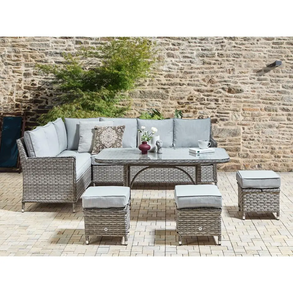 LACONA - Loungeset 9-zits - Grijs - Kunstrotan