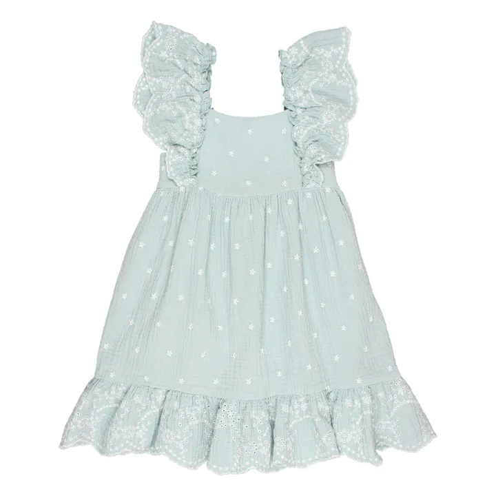 Búho Robe Brodée Mousseline | Bleu Clair