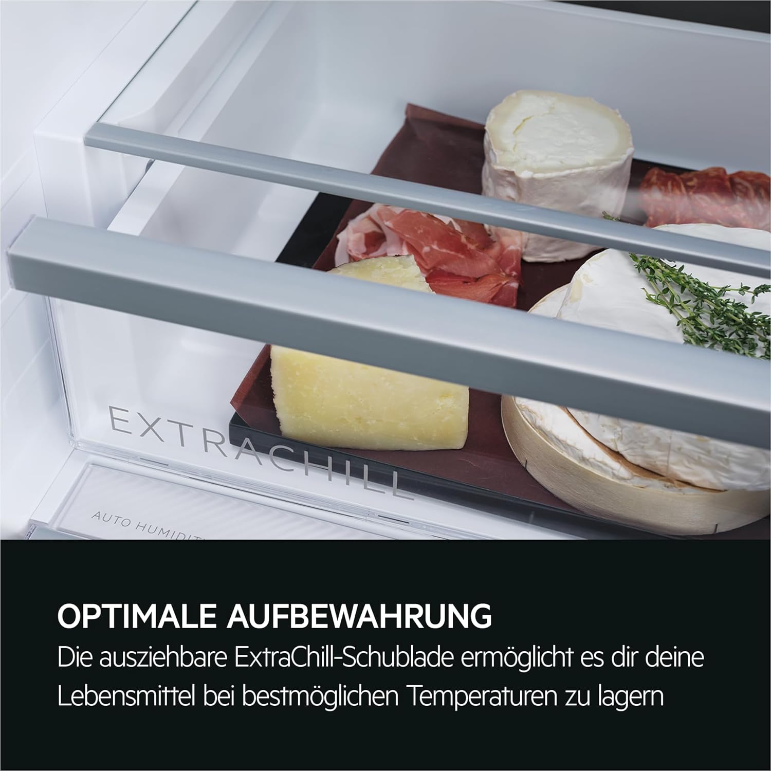 AEG ORC7P361CL 7000 GreenZone+ Freistehende Kühl-Gefrierkombination - 362L,2020mm,NoFrost,LED-Beleuchtung,Inverter Kompressor,ExtraChill Schublade,TwinTech,MultiFlow,Black Matt