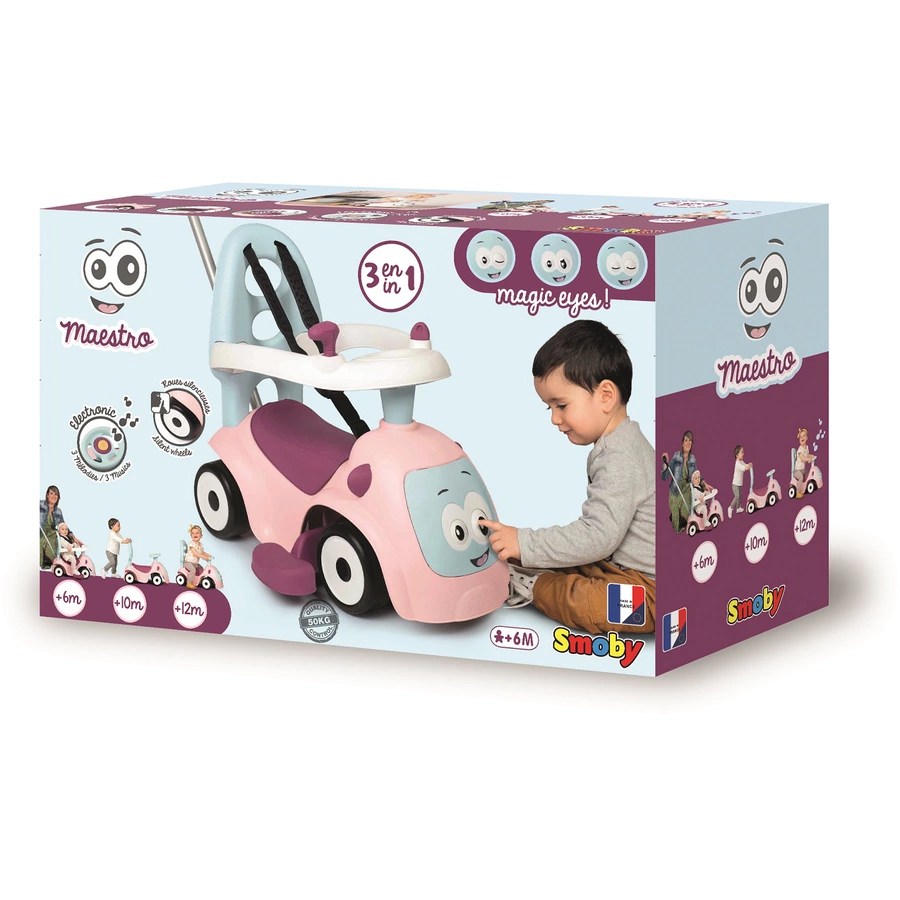 Smoby 3- in- 1 Rutscherfahrzeug Maestro Rose