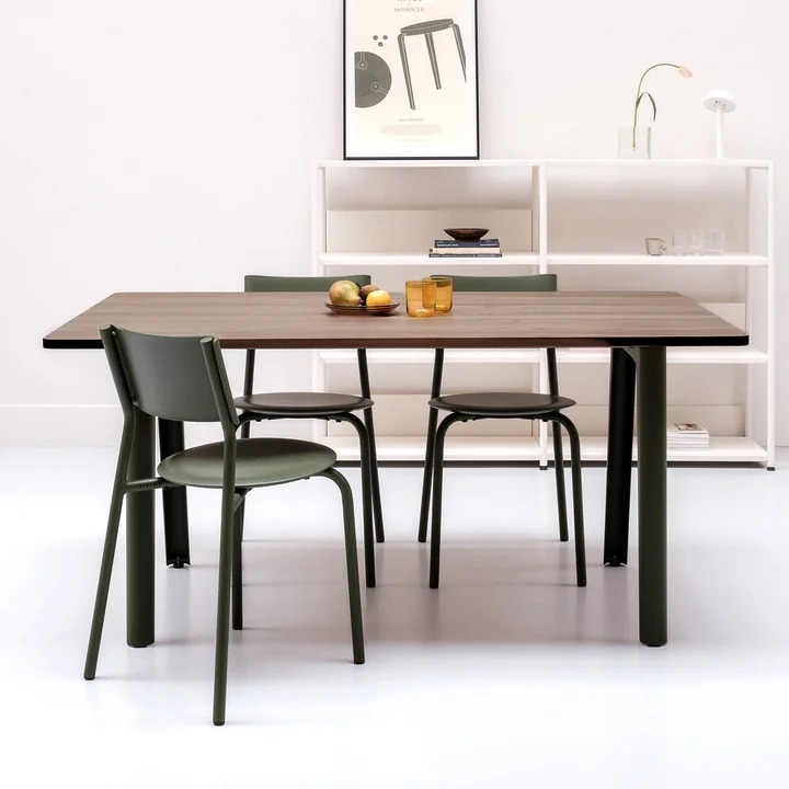 TipToe - NEW MODERN Esstisch 95 x 220 cm, Walnuss / graphite black