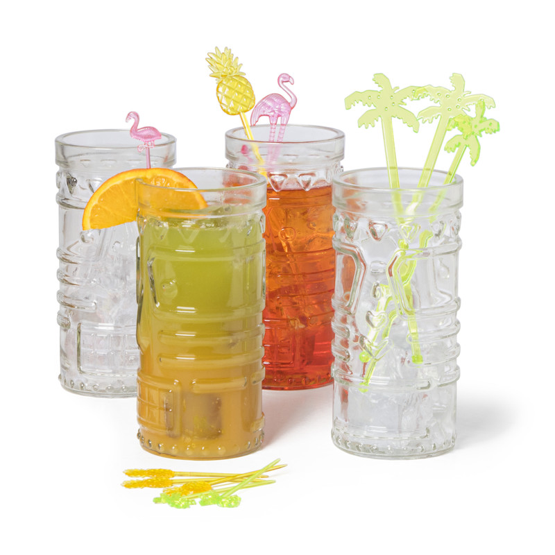 Cocktail roerstaafjes - palmboom - set van 12