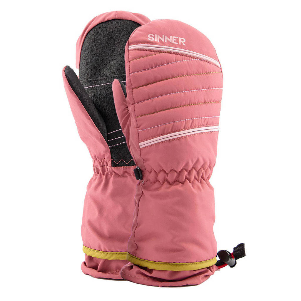 Sinner skihandschoenen Straton Mitten Junior roze/zwart