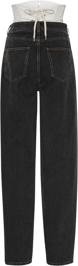 ROTATE Birger Christensen CORSET DENIM JEANS Dark grey denim
