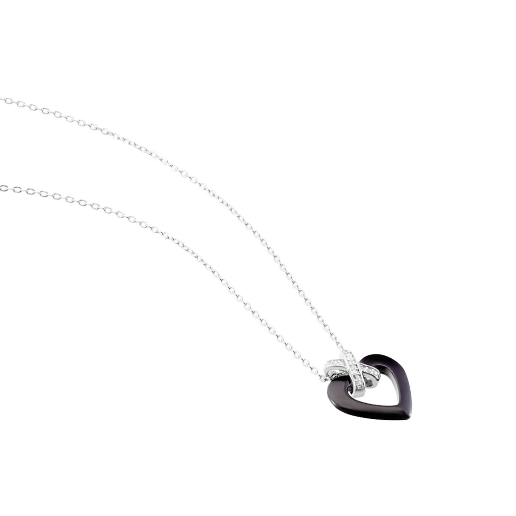 Collier Nolwen Argent Blanc Céramique Et Oxyde De Zirconium