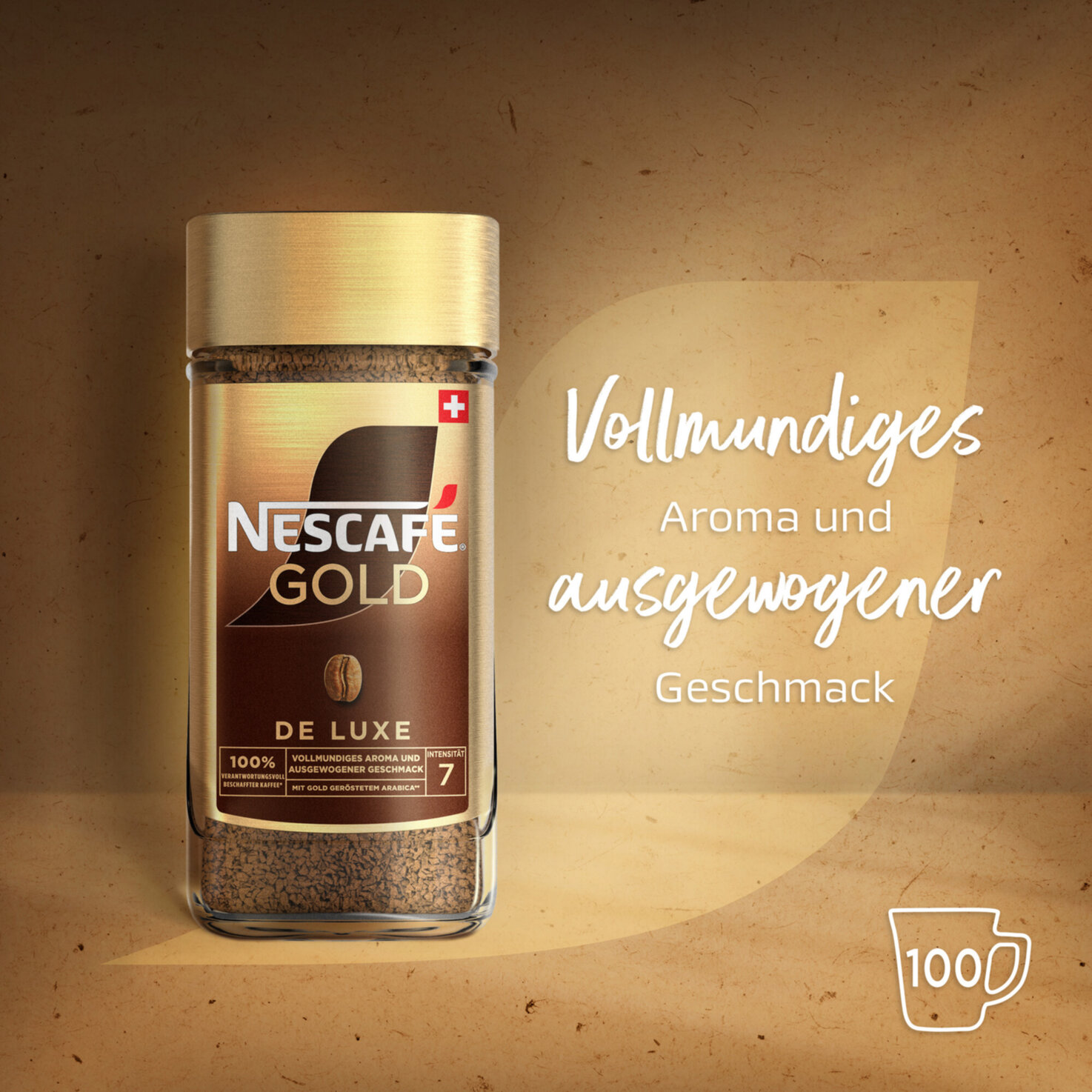 Nescafé Gold De Luxe löslicher Kaffee Glas