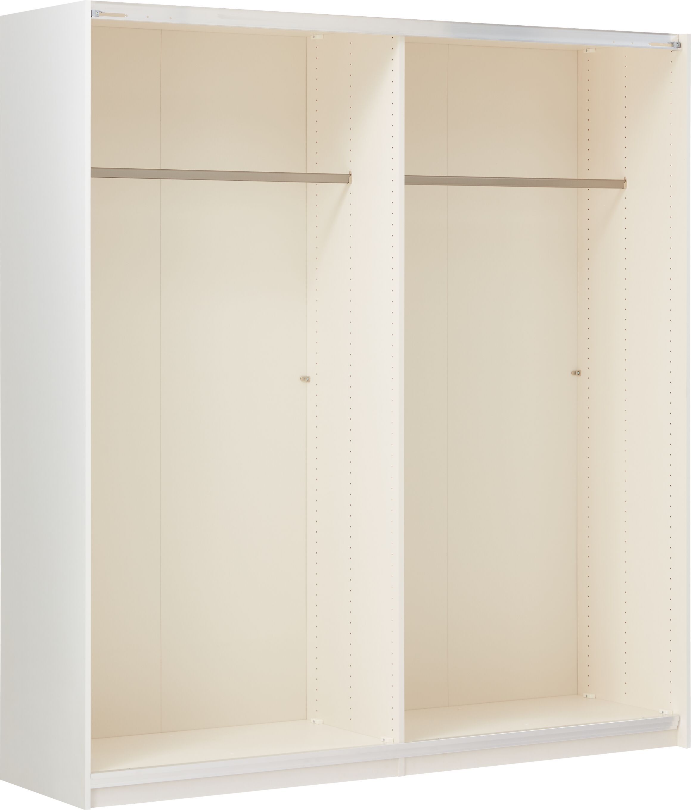MODUL Schwebetürenschrank - Weiss / B: 202.0 cm x T: 65.0 cm x H: 220.0 cm
