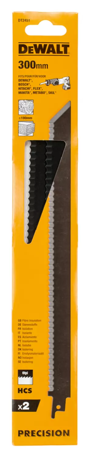 DeWALT DT2451 Reciprozaagblad isolatie - 300mm (2st)