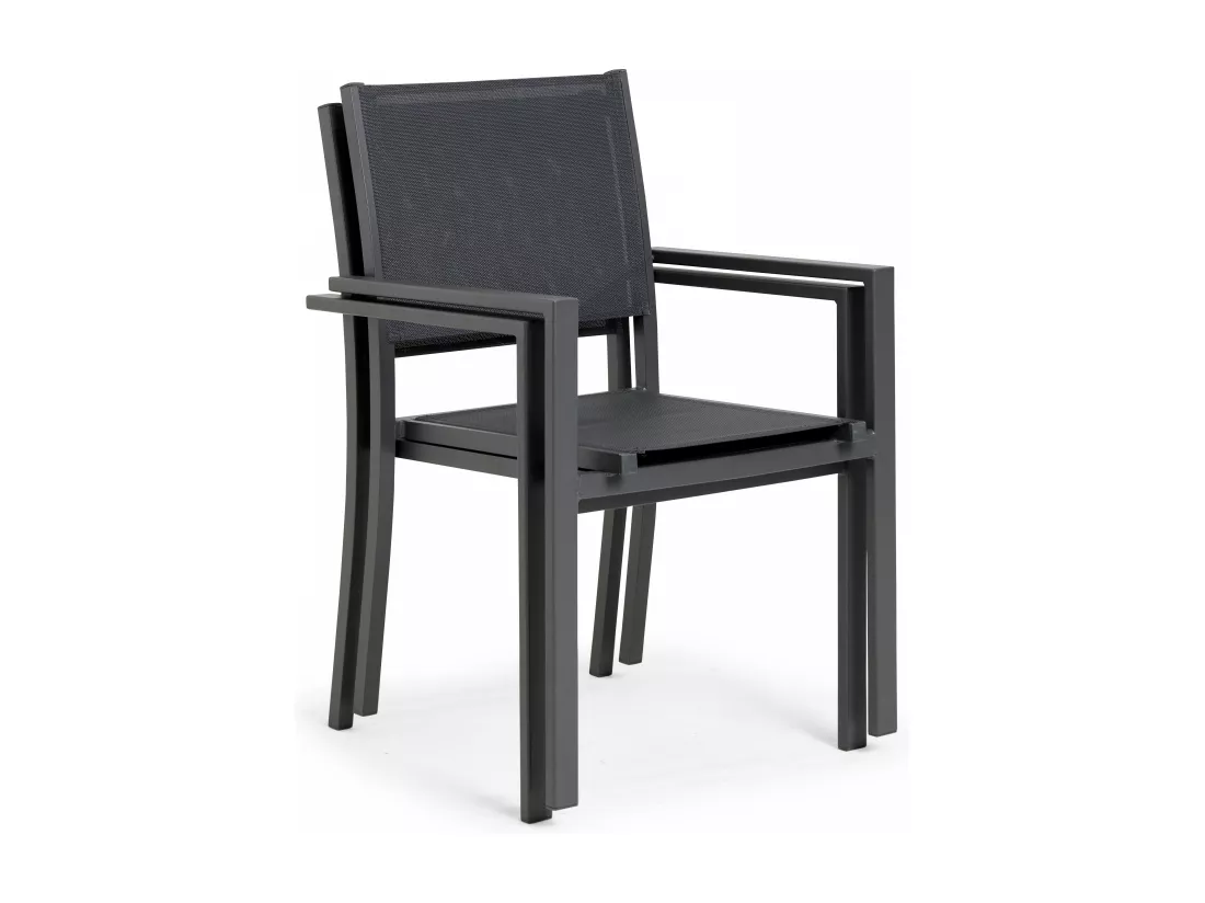 Table extensible aluminium et céramique avec 10 chaises - Tivoli