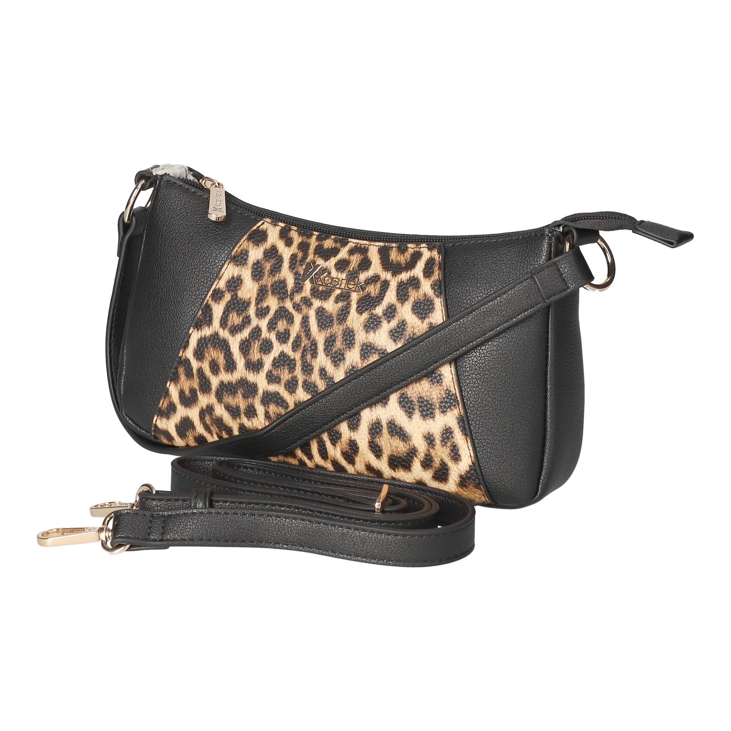 Kaerlek Schultertasche - schwarz/braun