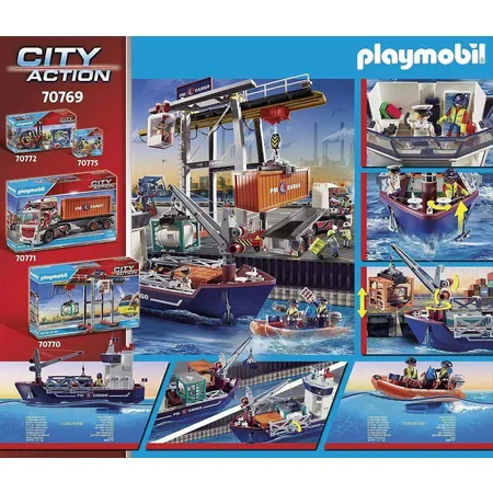 PLAYMOBIL® 70769 City Action Großes Containerschiff mit Zollboot