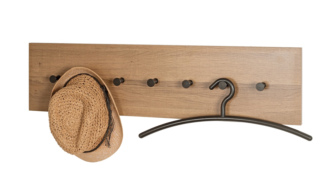 Wandgarderobe 80 x 20 cm braun/schwarz