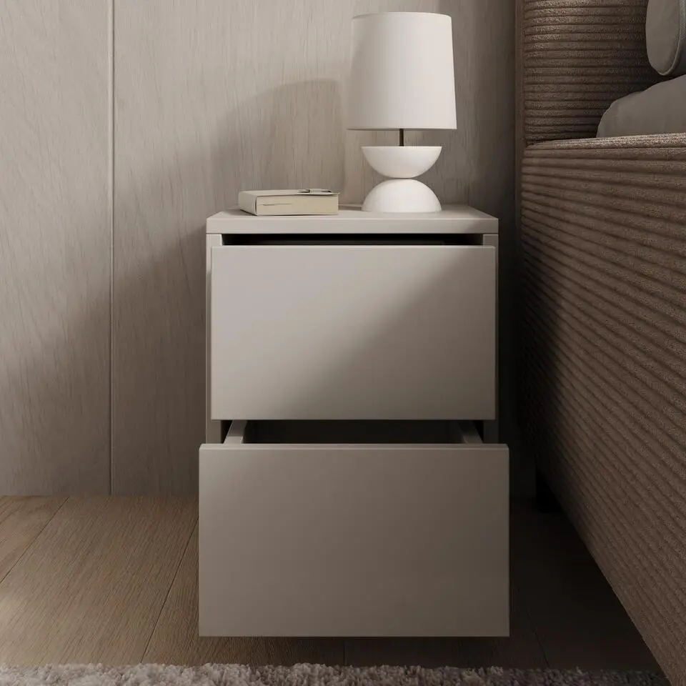 Meubella - Nachtkastje Gideon - Beige - 30 cm