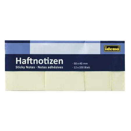 Idena Haftnotizen, gelb, 50 x 40mm, 12 x 100 Blatt