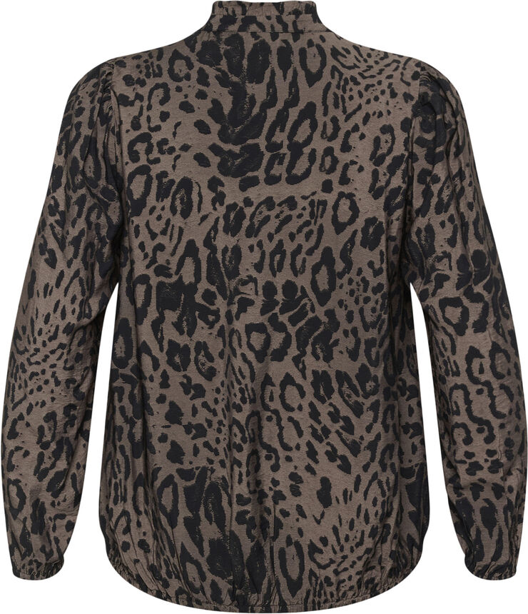 Kaffe Curve KCjola Blouse Major brown/black leopard
