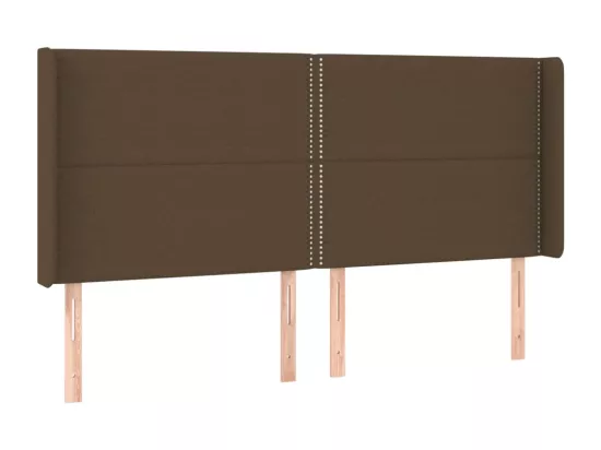 Sommier tapissier matelas et LED Marron foncé 160x200 cm Tissu