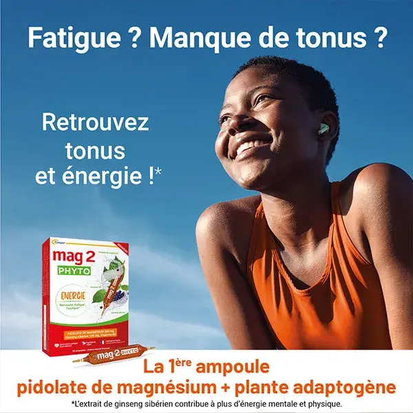 Mag2 Phyto Energie Complément Alimentaire Magnésium Nervosité Fatigue 30 Ampoules