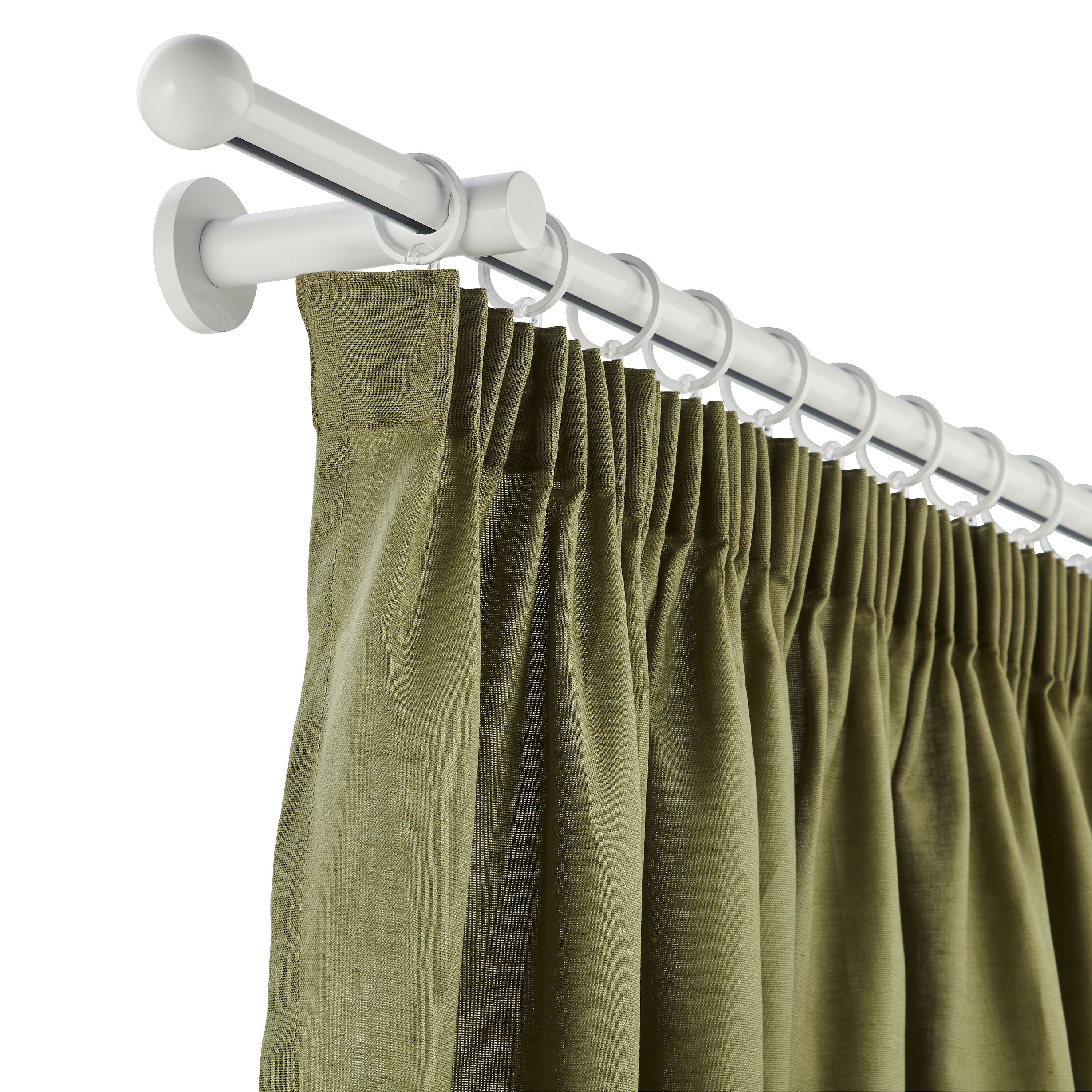 WEISS Vorhangstange mit Innenlauf - Weiss / B: 160.0 cm