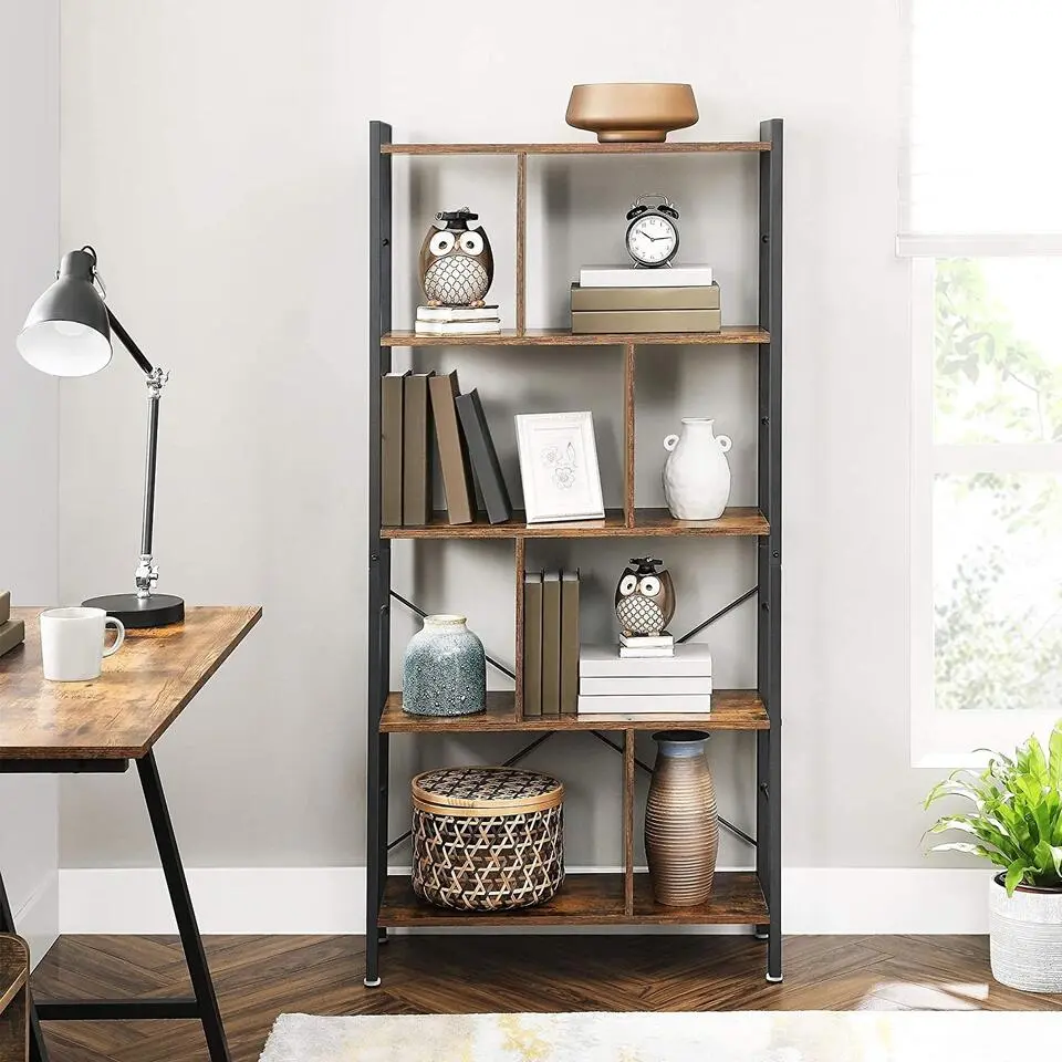 Bobbel Home - Boekenkast - 5 Planken - Hout - Bruin