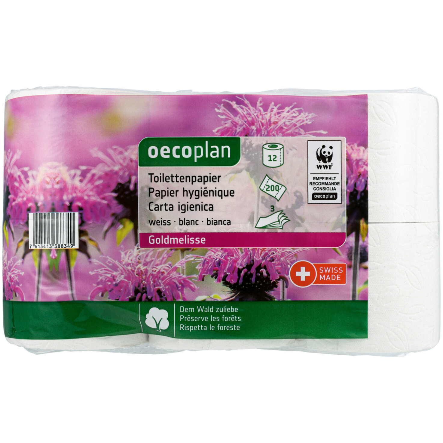 Oecoplan Toilettenpapier Goldmelisse weiss 3-lagig 12 Rollen