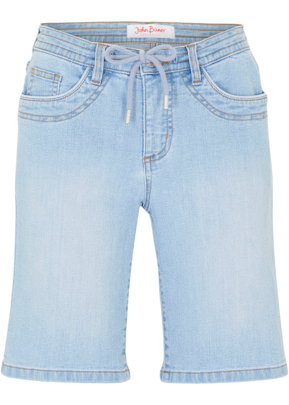 Bermuda en jean confort stretch avec cordon