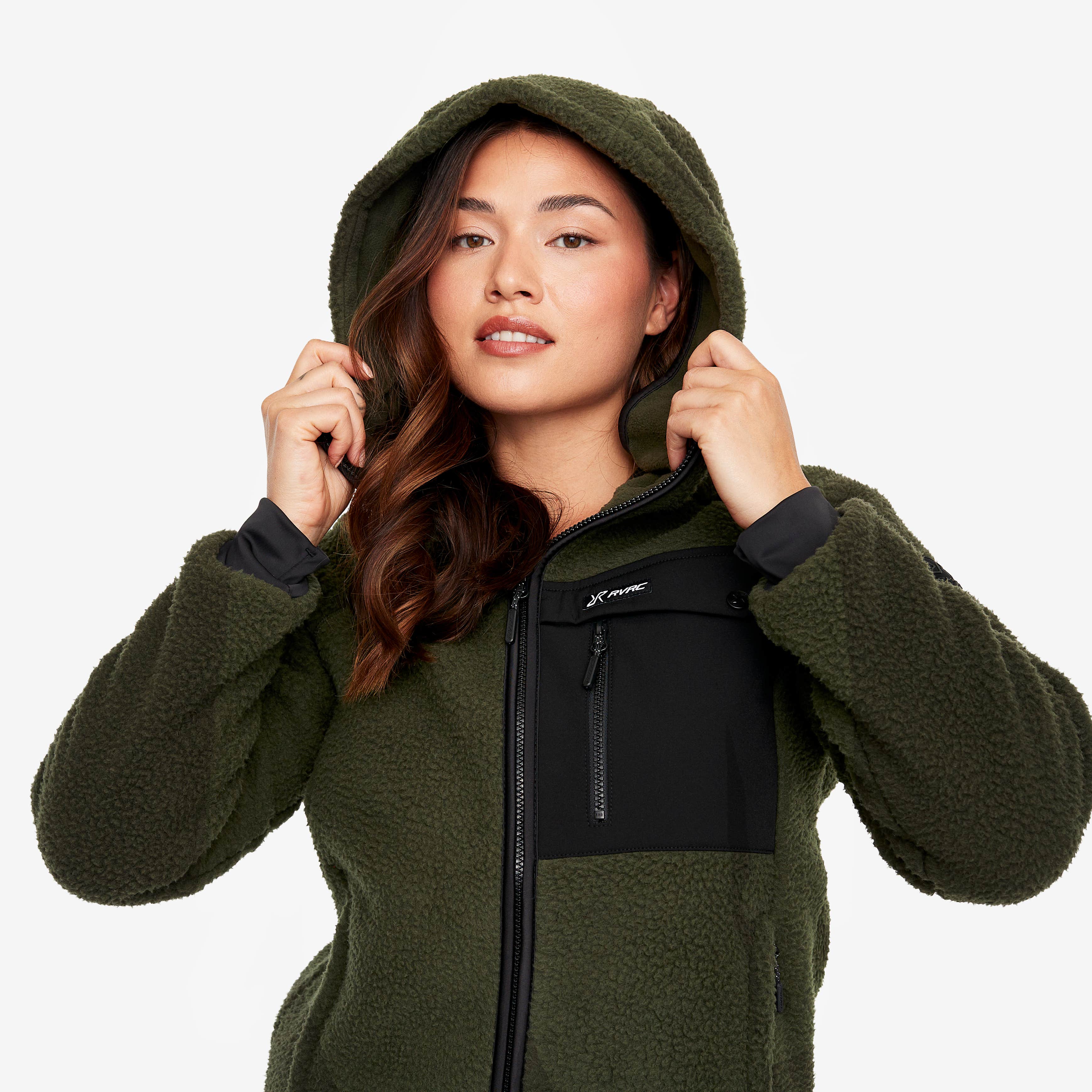Sherpa Hoodie Dame Forest Night