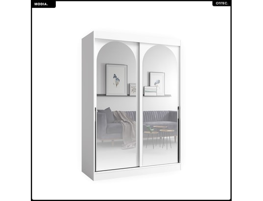 OTITEC - Armoire coulissante - l.150 x h.215 x p.65 - modia - blanc