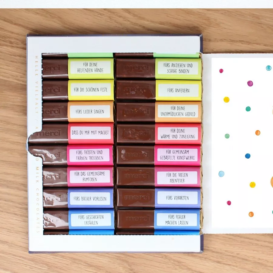 Nikima Papeterie AUFKLEBER SET - Merci Danke bunte Punkte Abschiedsgeschenk Kita Erzieher bunt