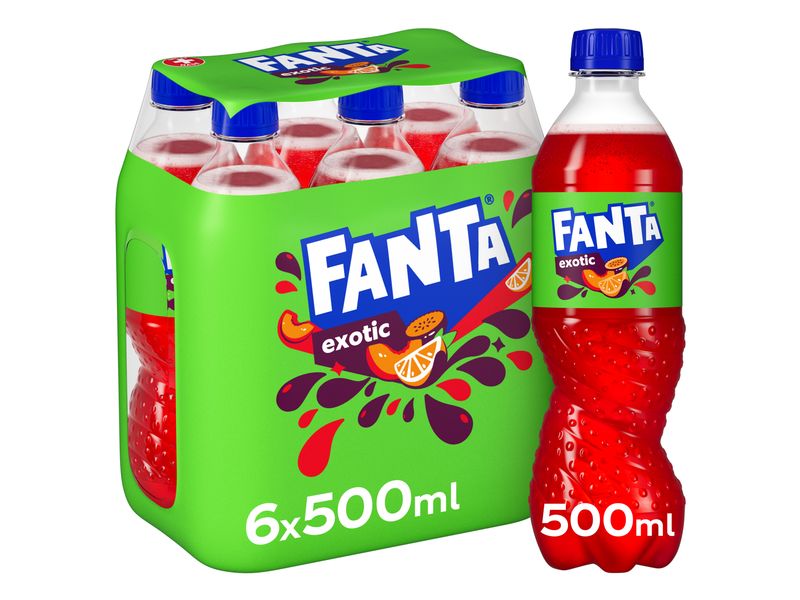 Fanta Soft-Drinks Exotic 6 x 0.5 l Kohlensäurehaltiges Erfrischungsgetränk mit Fruchtgeschmack