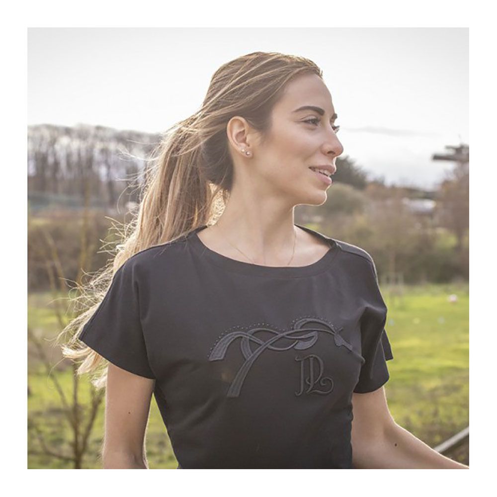 Pénélope POPPY STRASS - Tee-shirt Femme noir