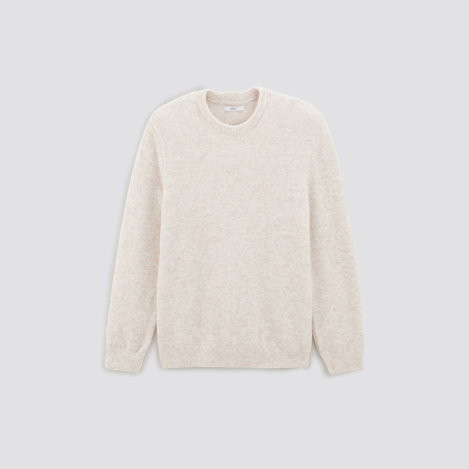 Pull col rond épais Ecru