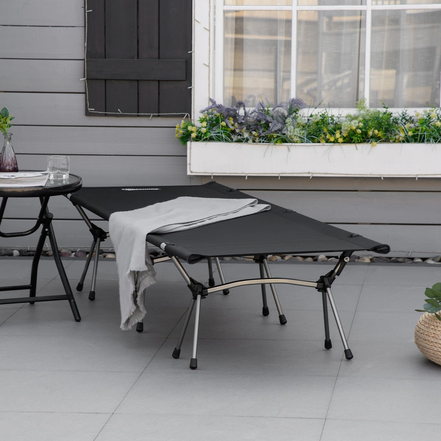 Outsunny Feldbett mit Tragetasche schwarz