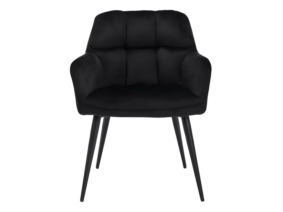 Lot de 6 chaises avec accoudoirs - Velours et métal - Noir - PEGA de PASCAL MORABITO