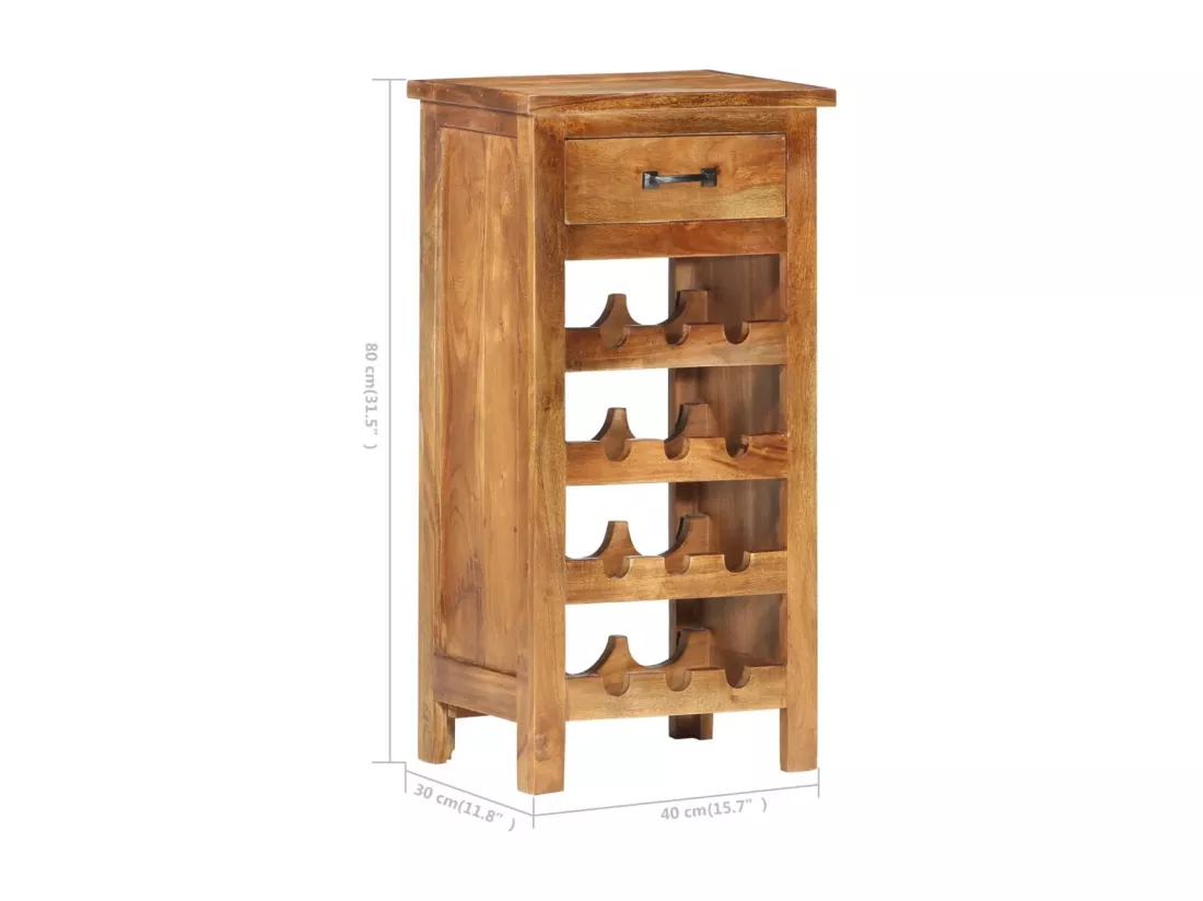 Casier à bouteilles 40x30x80 cm Bois d'acacia massif