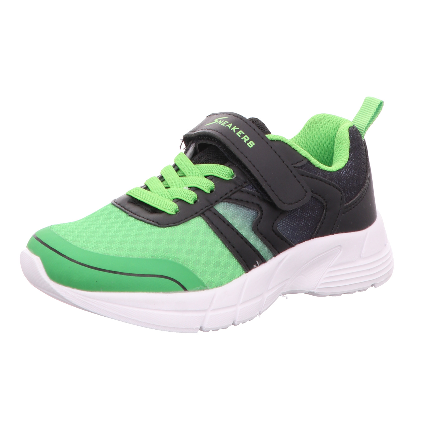 Sneakers Kinder-Klett-Sportschuh Grün-Schwarz