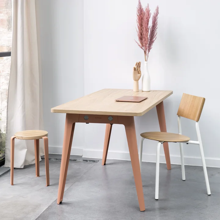 TipToe - NEW MODERN Schreibtisch, 75 x 130 cm, Birke / graphite black