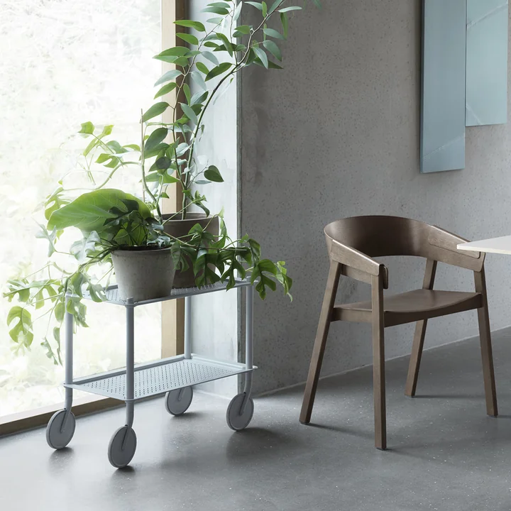 Muuto - Flow Beistellwagen, 2 Etagen, blaugrau