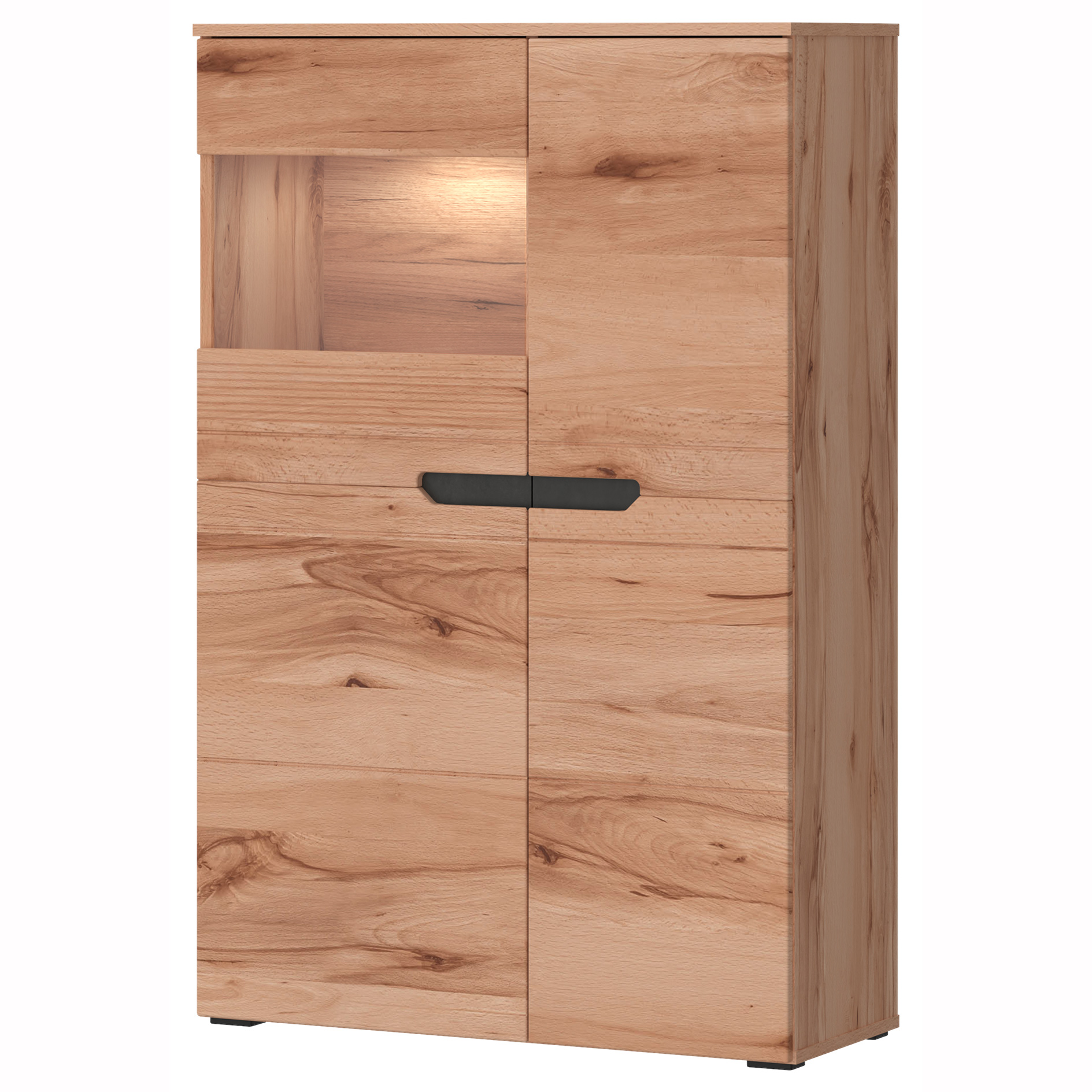 Highboardvitrine - Crenata Buche - 129 cm