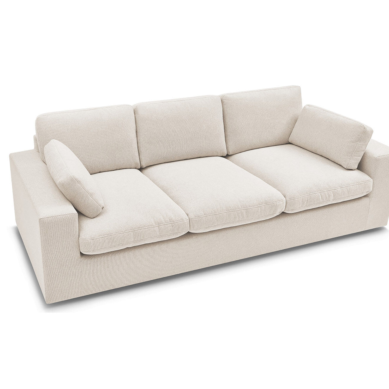 Bobochic Canapé compact belair beige - 220x93x80 cm