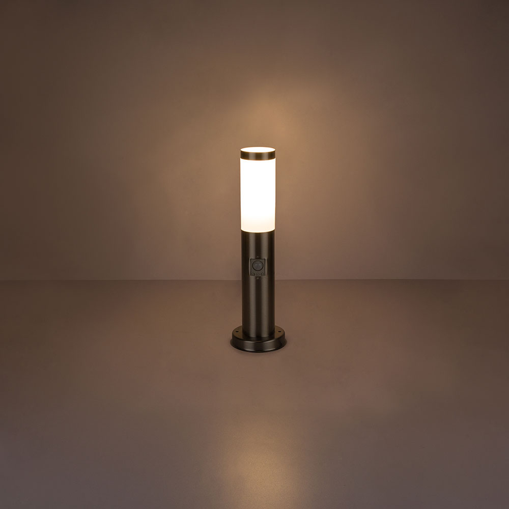 Stehlampe, Edelstahl, Bewegungsmelder, H 45 cm, BOSTON