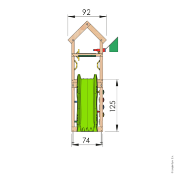 Speeltoestel Jungle Gym Patio douglas met glijbaan groen