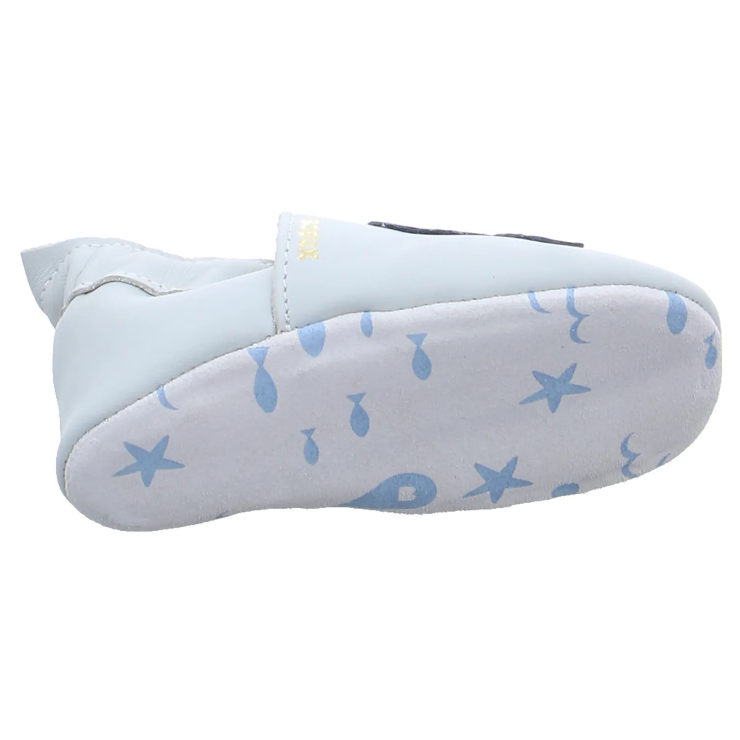 BOBUX Krabbelschuh Silber Leder