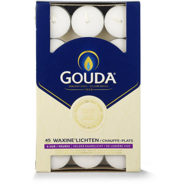 Gouda waxinelichten - 45 stuks - 6 uur